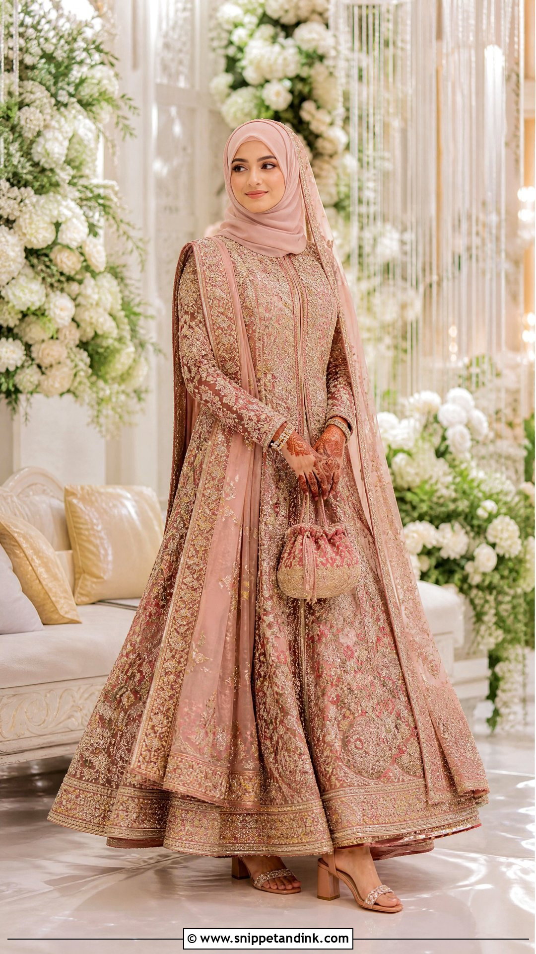 Lehenga Hijab Wedding Outfit - Snippet and Ink - 25 Hijab Ideas for Wedding