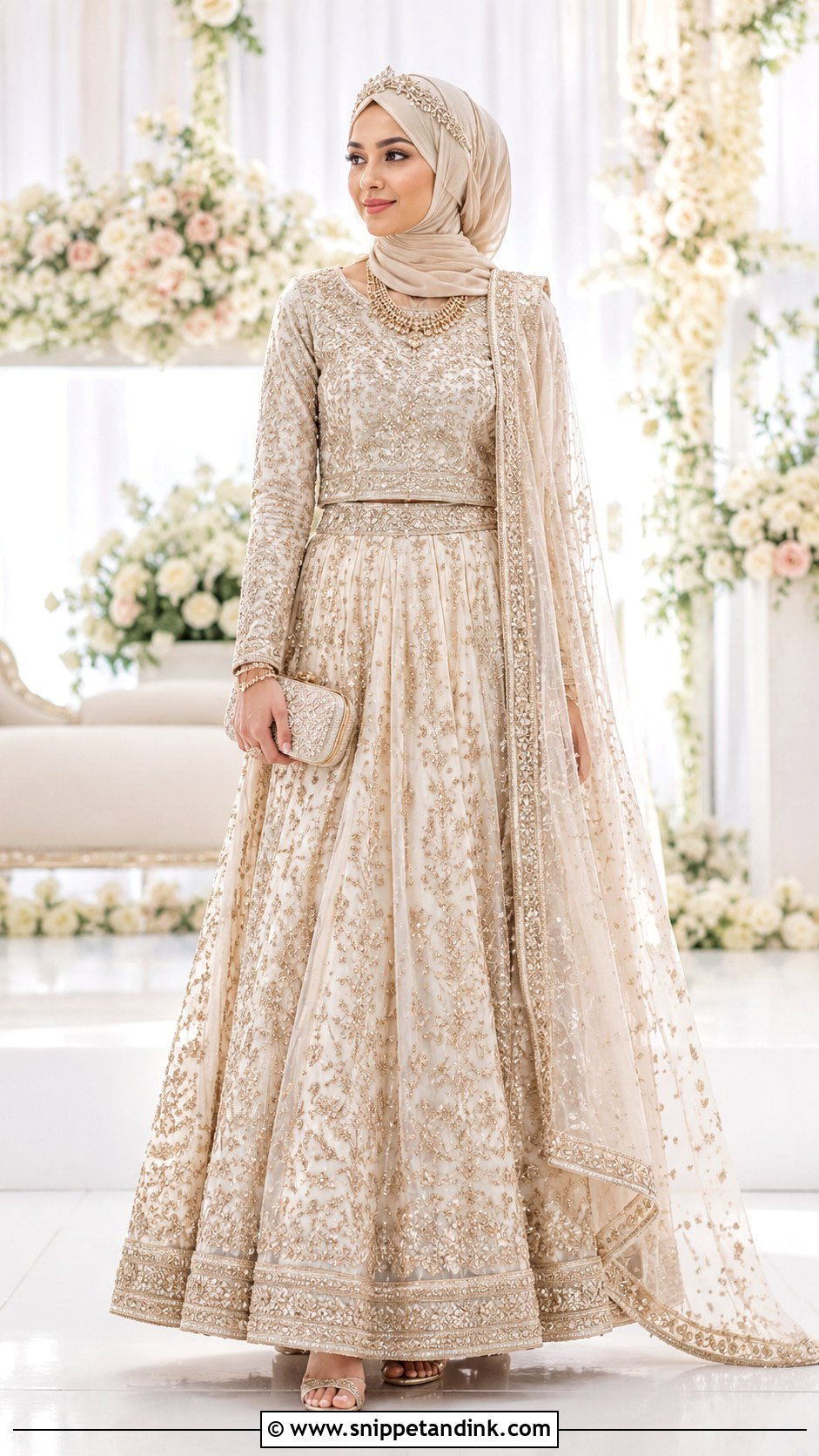 Lehenga Islamic Wedding Dress With Hijab - Snippet and Ink - 25 Islamic Wedding Dress Hijab Bride Ideas