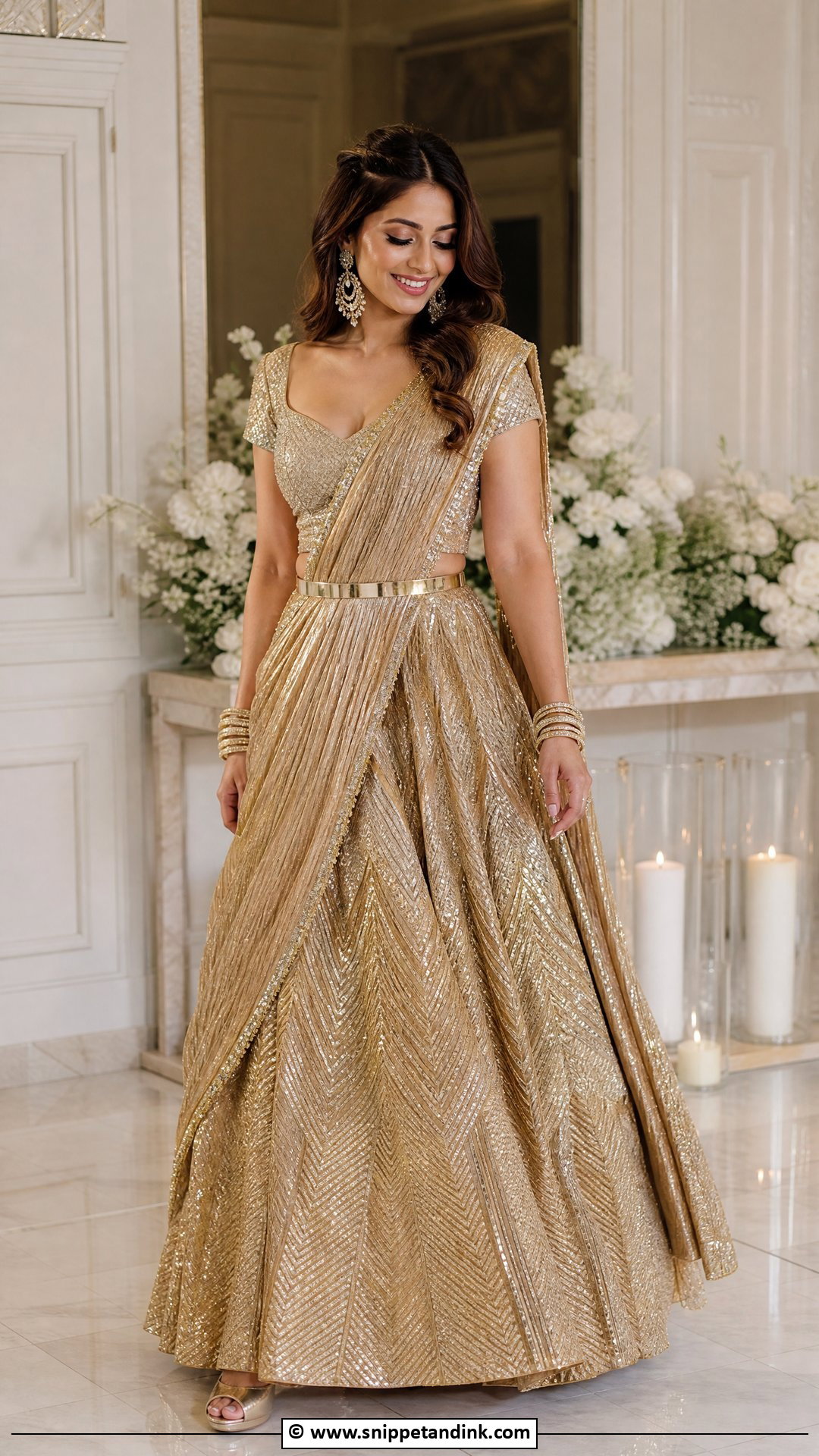 Lehenga Saree Indian Bride Outfit - Snippet and Ink - 35 Indian Bride Ideas