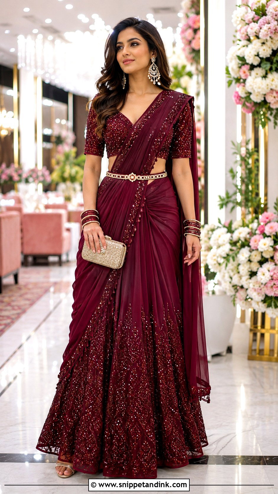 Lehenga Saree Look - Snippet and Ink - 25 Indian After Marriage Look Ideas