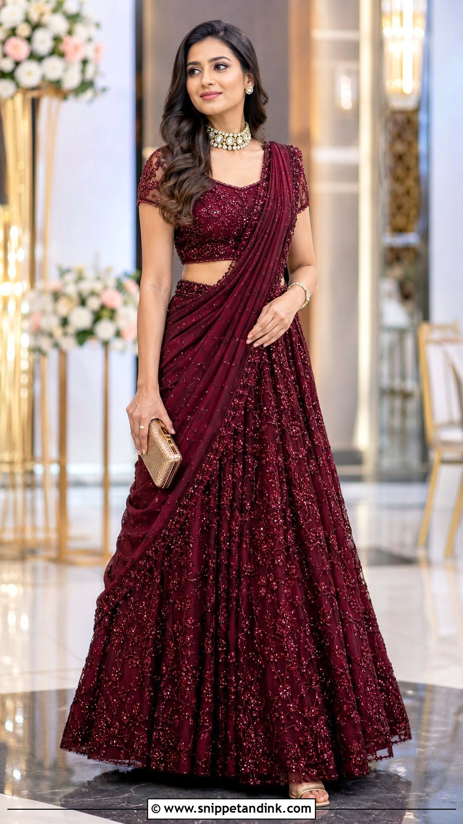 Lehenga Saree for Marriage Reception - Snippet and Ink - 20 Indian Dress for Marriage Function Ideas