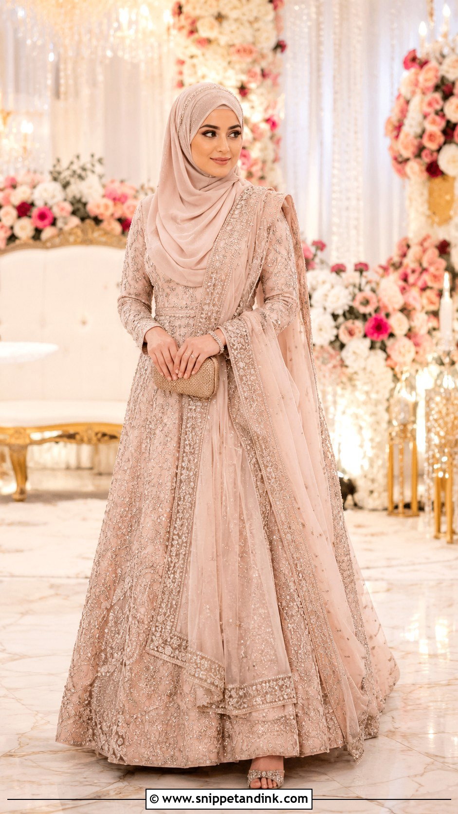 Lehenga With Dupatta Hijab - Snippet and Ink - 30 Hijab Style for Wedding Ideas