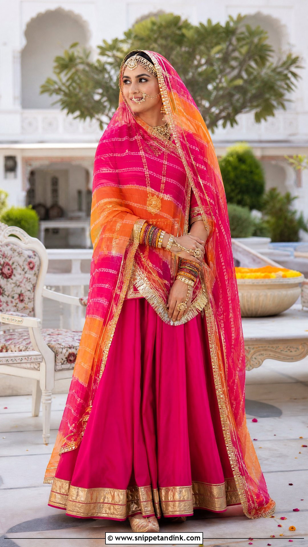 Leheriya Rajputana Bridal Poshak - Snippet and Ink - 20 Rajputana Bride Ideas
