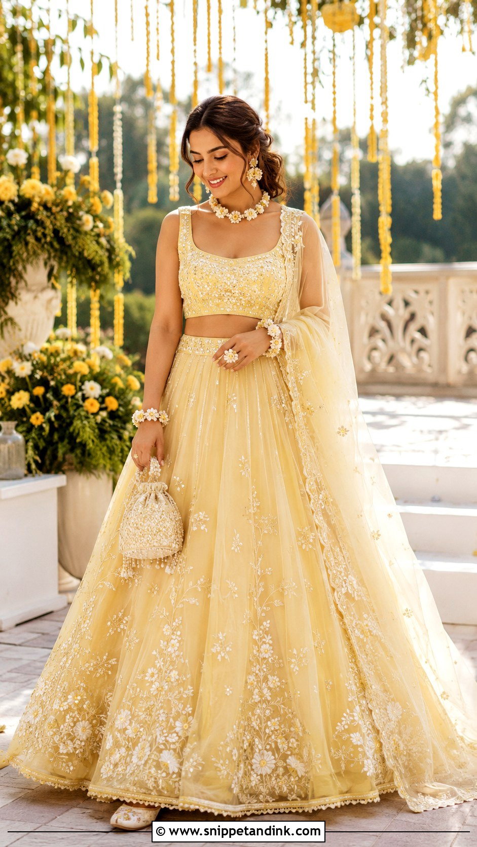 Lemon Organza Lehenga for Haldi Bride - Snippet and Ink - 20 Dress for Haldi Function for Bride Ideas