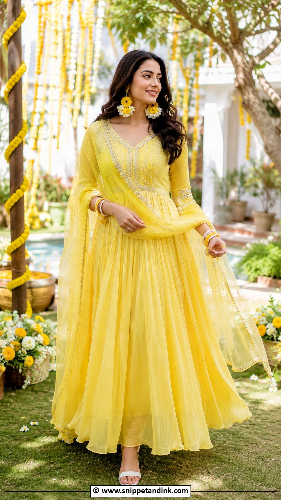 Lemon Yellow Haldi Dress - Snippet and Ink - 30 Haldi Dress Ideas for Bride