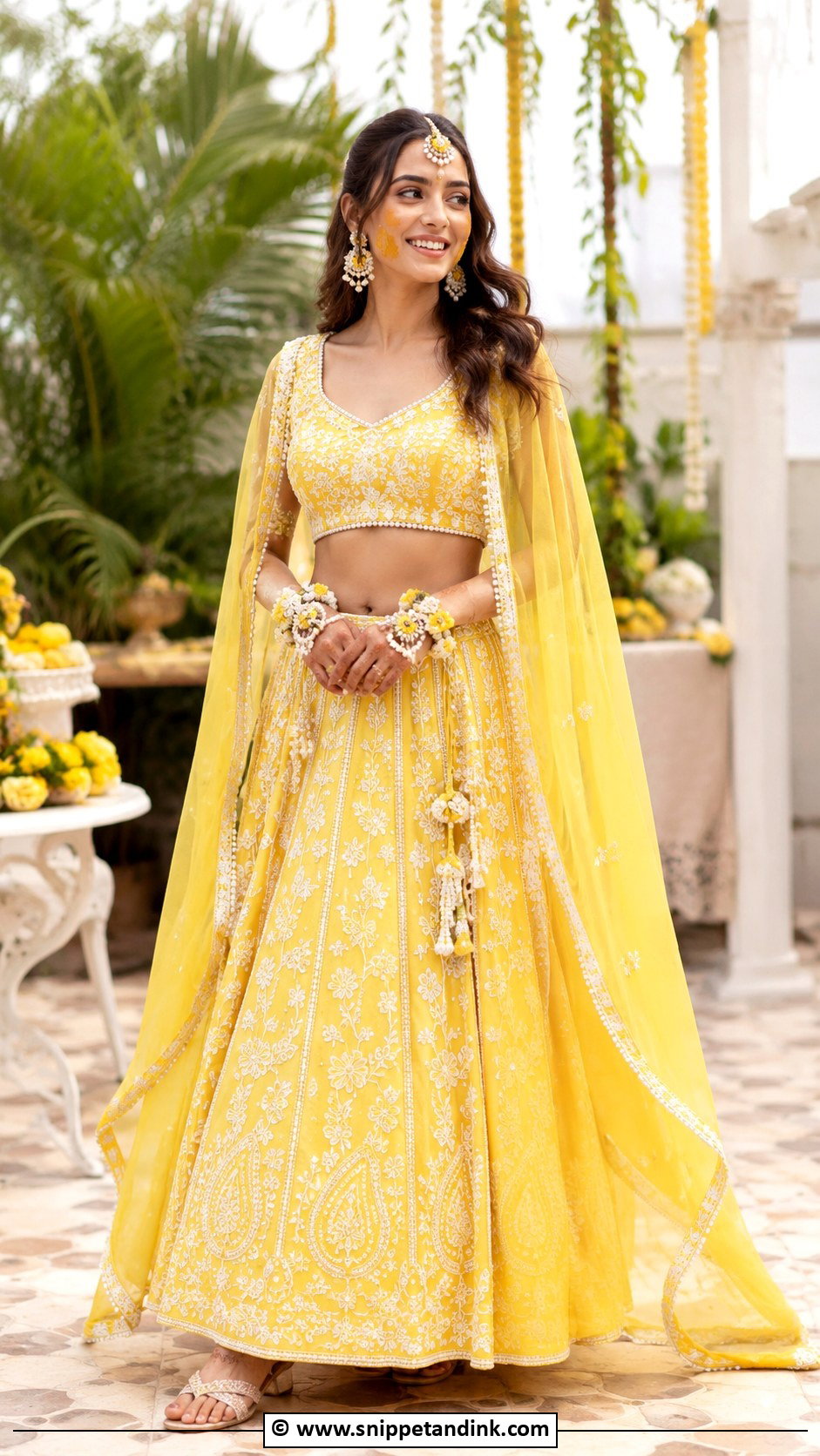 Lemon Yellow Haldi Outfit - Snippet and Ink - 30 Unique Haldi Ceremony Outfit for Bride Ideas