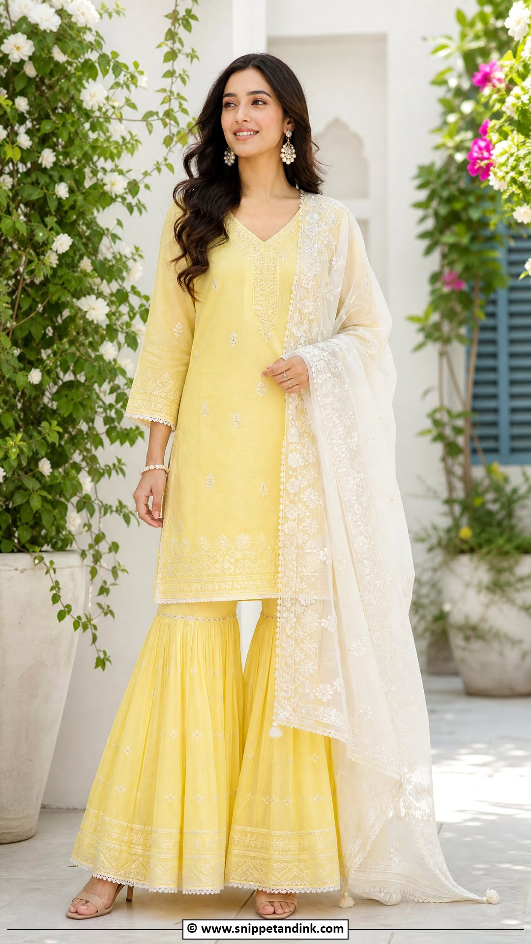 Lemon Yellow Sharara Set - Snippet and Ink - 30 Yellow Sharara Ideas