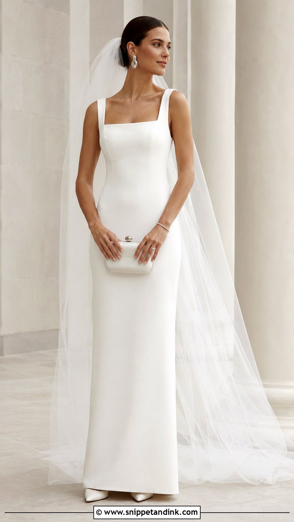 Lesbian Wedding Minimalist Column Dress - Snippet and Ink - 20 Lesbian Wedding Dress Ideas