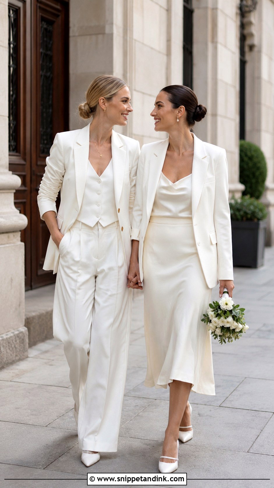Lesbian Wedding Skirt Suit - Snippet and Ink - 30 Lesbian Wedding Outfits
