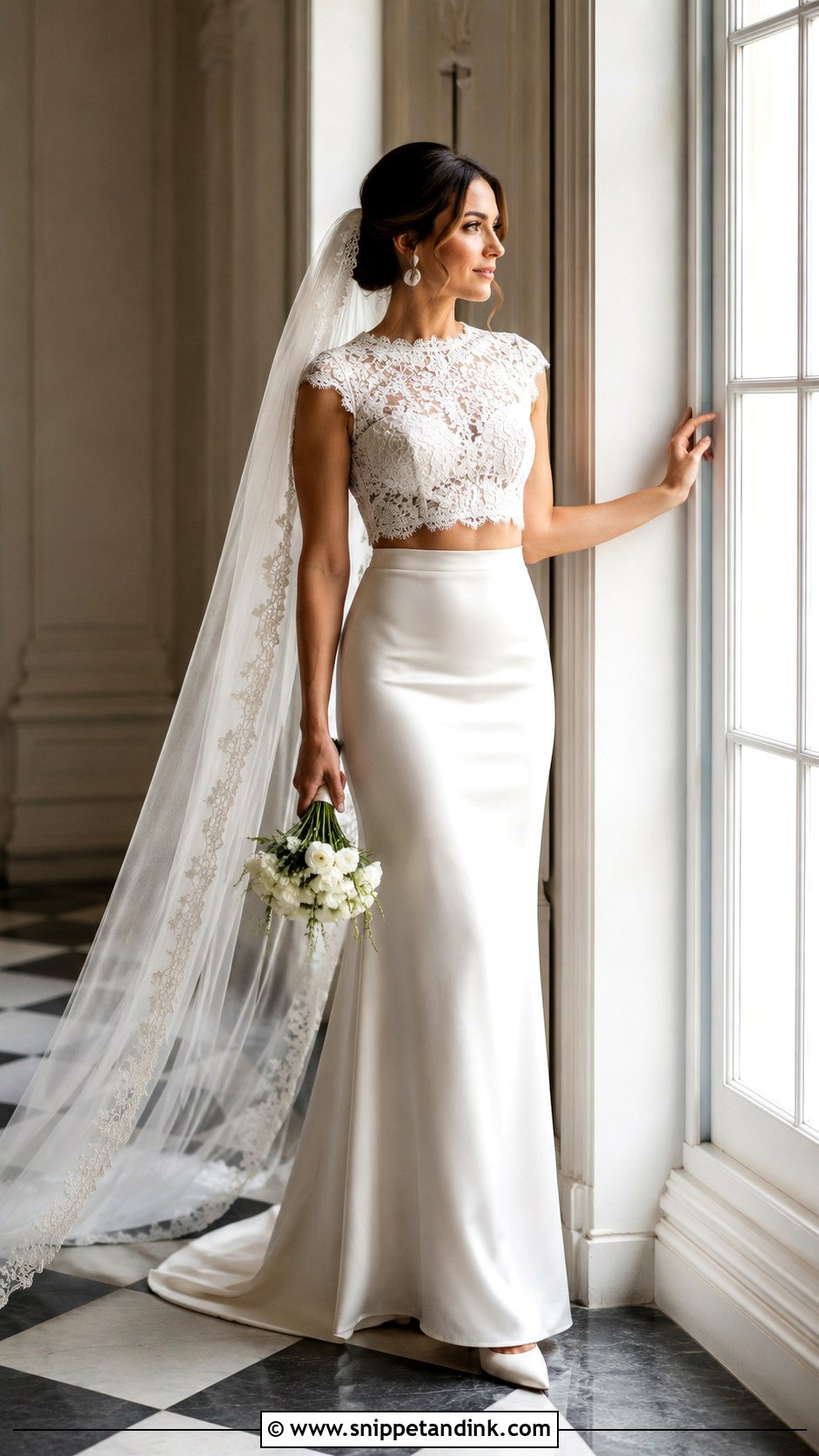Lesbian Wedding Two Piece Skirt Set - Snippet and Ink - 20 Lesbian Wedding Dress Ideas
