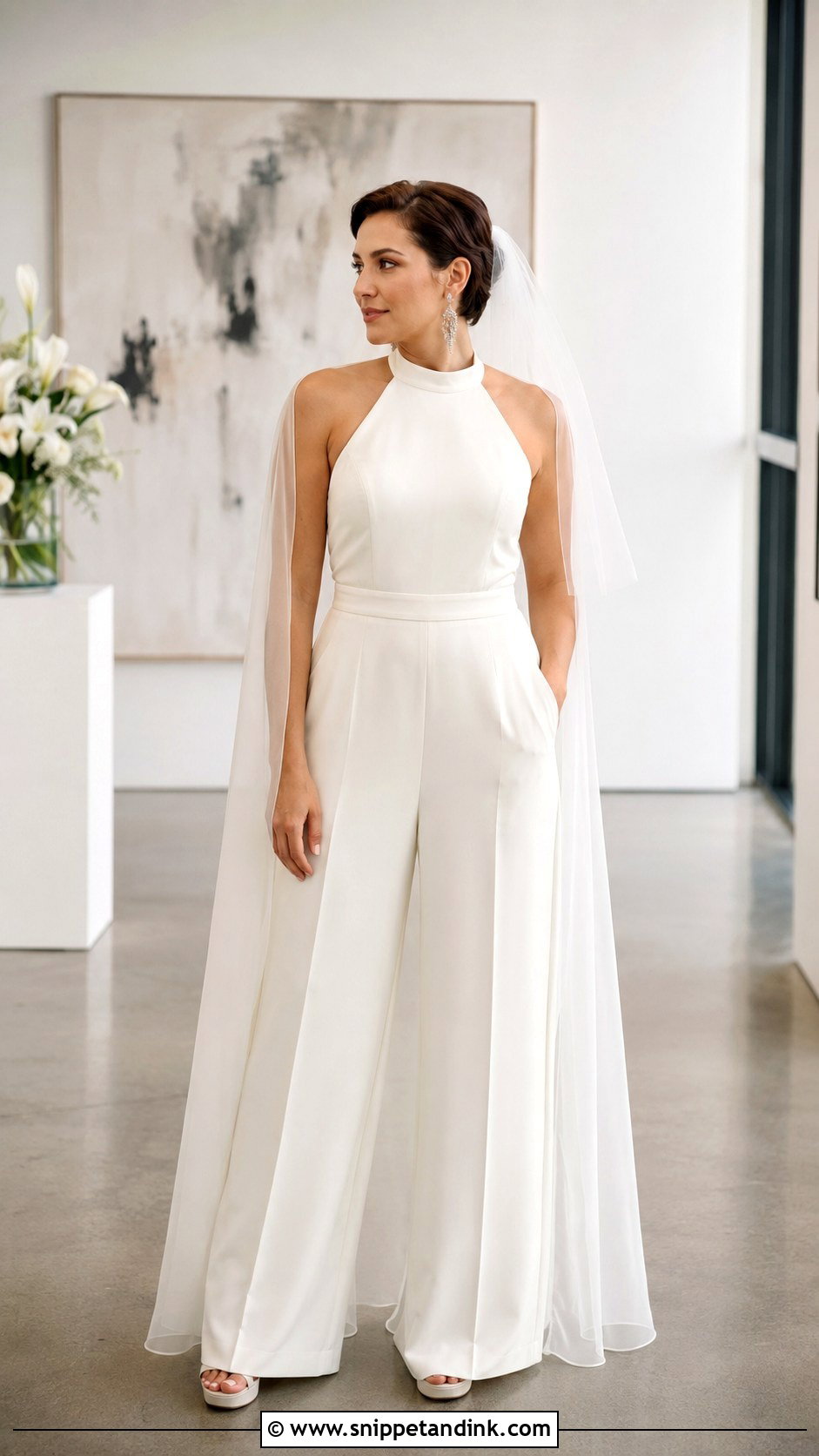 Lesbian Wedding Wide Leg Jumpsuit - Snippet and Ink - 20 Lesbian Wedding Dress Ideas
