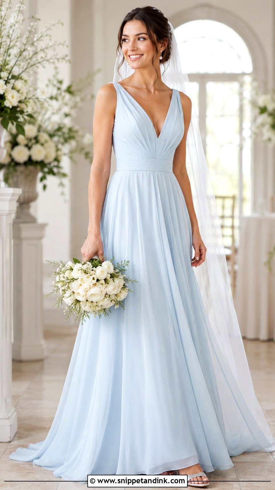 Light Blue A Line Wedding Dress - Snippet and Ink - 30 Light Blue Wedding Dress Ideas