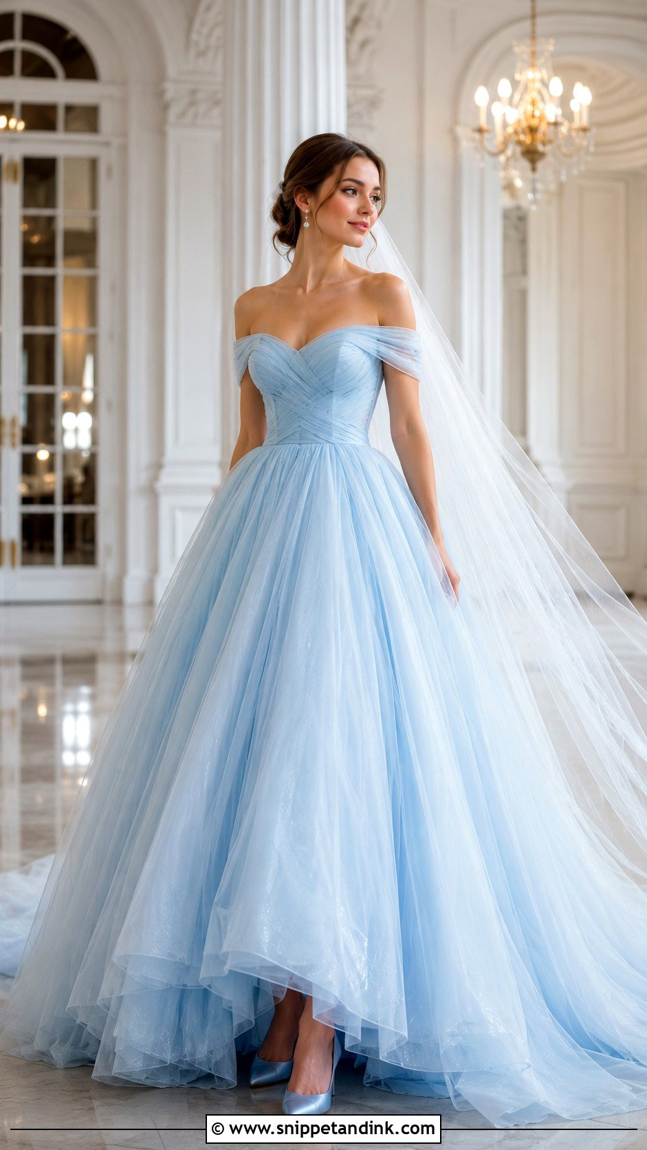 Light Blue Ball Gown Wedding Dress - Snippet and Ink - 30 Light Blue Wedding Dress Ideas