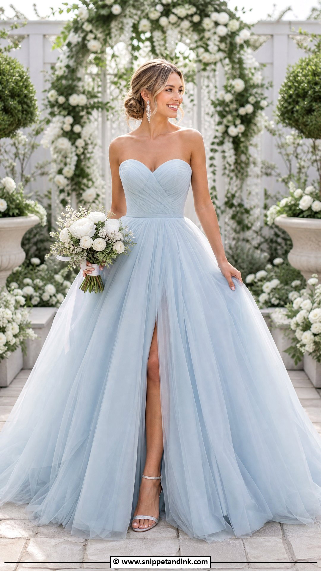 Light Blue Ball Gown Wedding Dress - Snippet and Ink - 35 Blue Wedding Dress Ideas