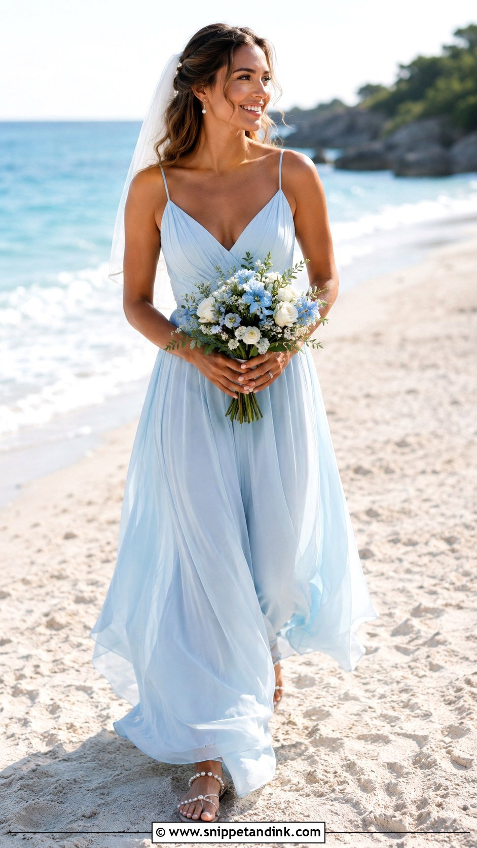 Light Blue Beach Wedding Dress - Snippet and Ink - 30 Light Blue Wedding Dress Ideas