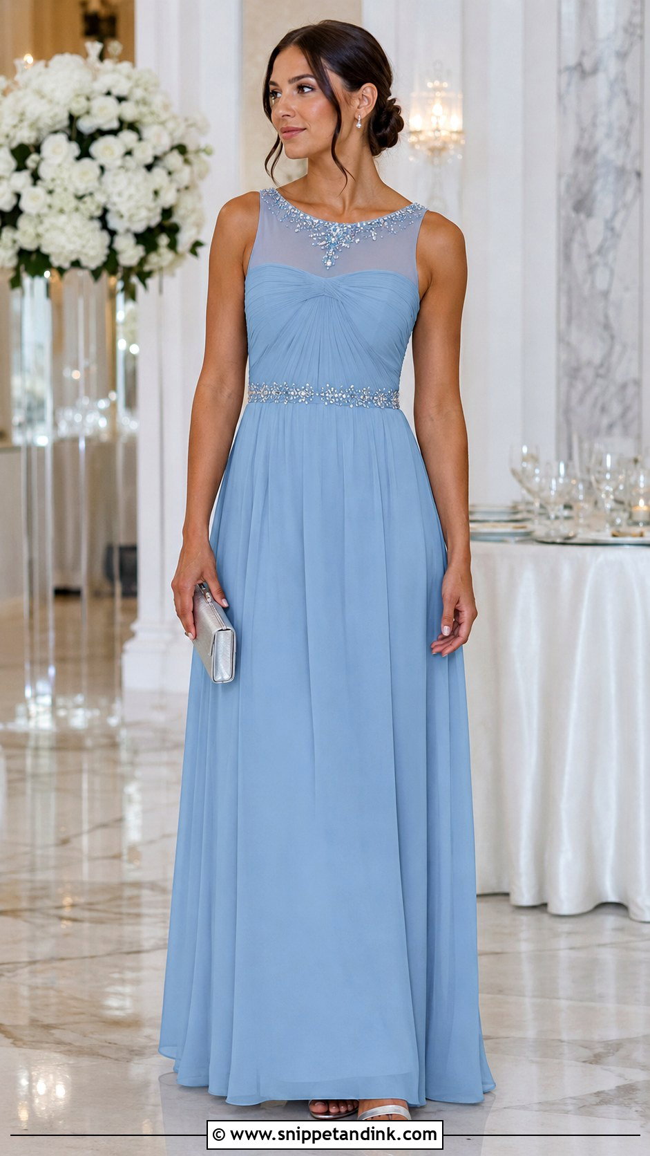 Light Blue Beaded Maid of Honor Dress - Snippet and Ink - 20 Light Blue Maid of Honor Dress Ideas