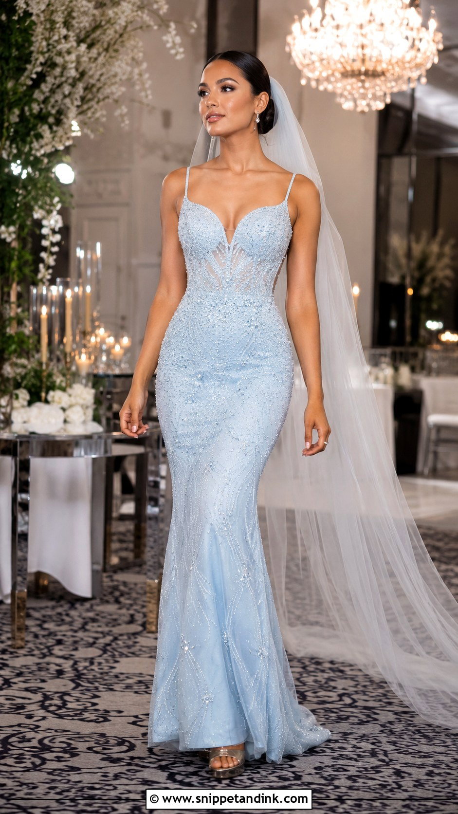 Light Blue Beaded Wedding Dress - Snippet and Ink - 30 Light Blue Wedding Dress Ideas