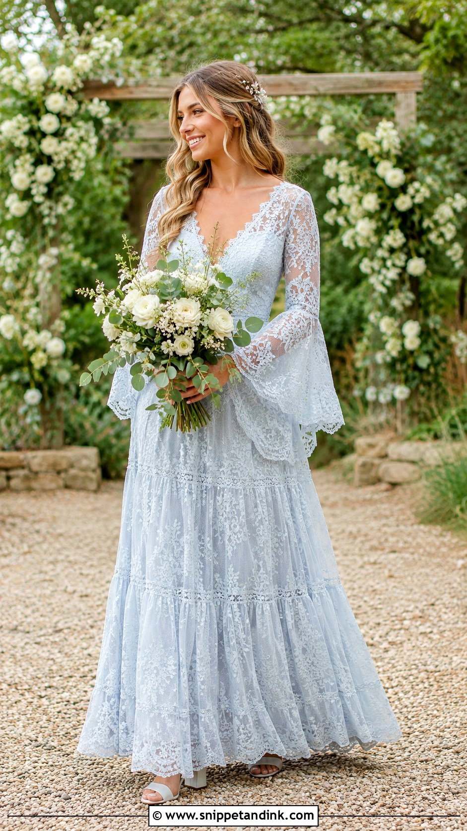 Light Blue Boho Wedding Dress - Snippet and Ink - 30 Light Blue Wedding Dress Ideas