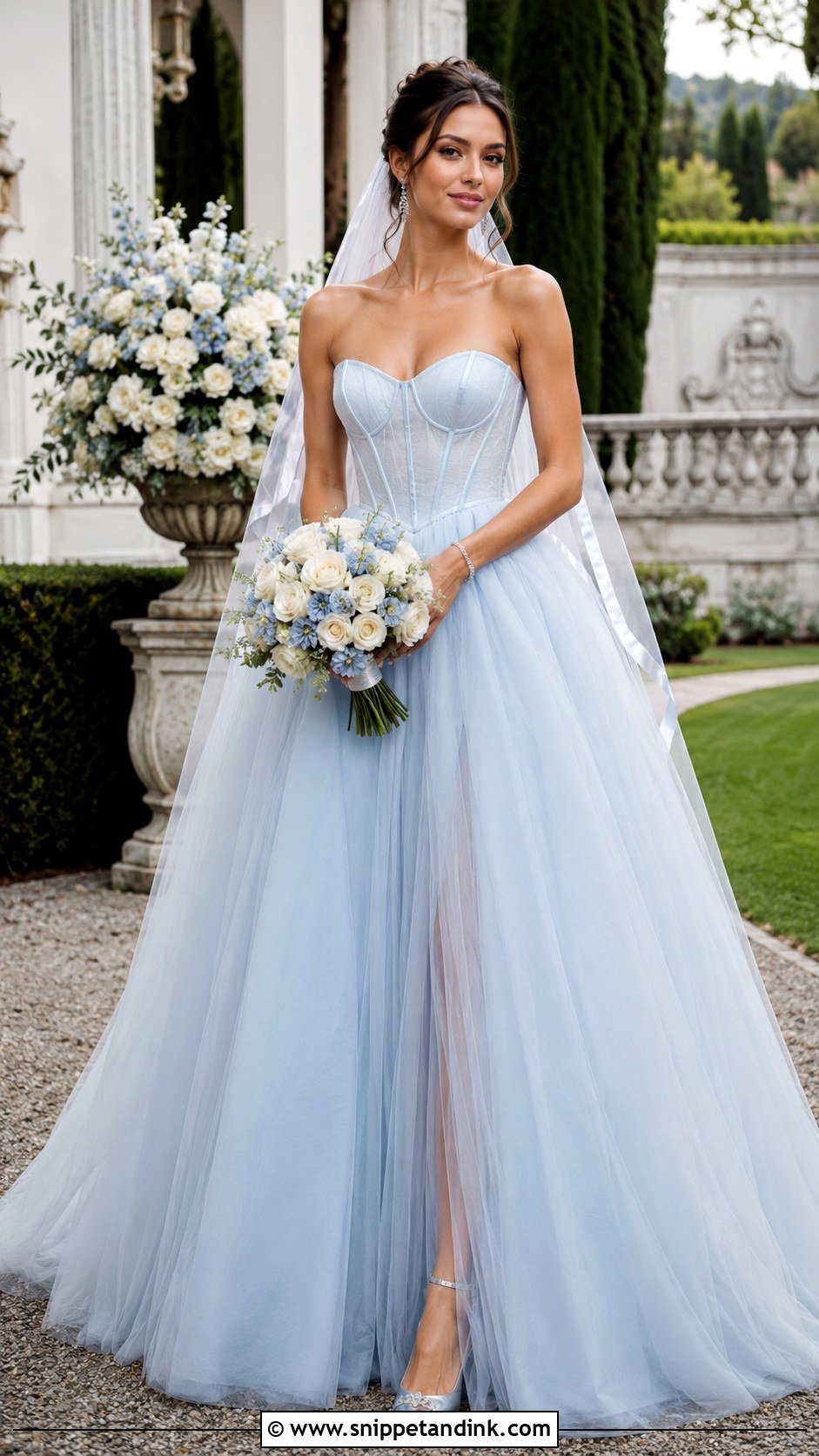Light Blue Corset Wedding Dress - Snippet and Ink - 20 Light Blue Wedding Dress the Bride Ideas