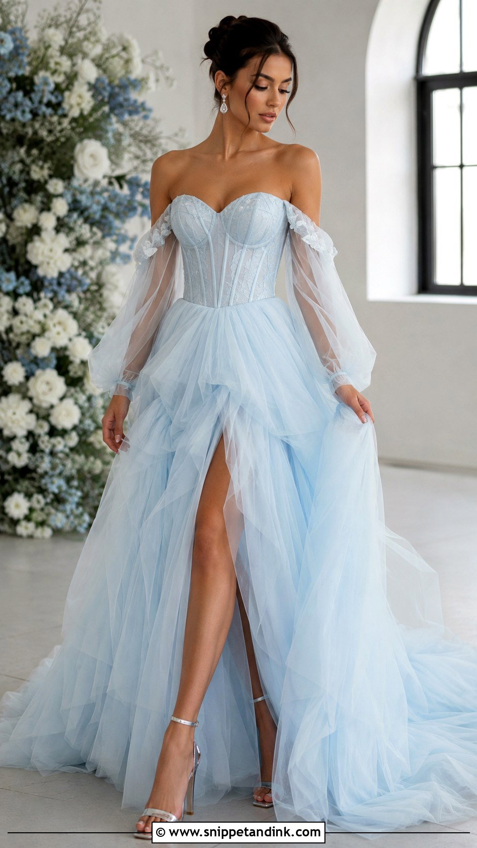 Light Blue Corset Wedding Dress - Snippet and Ink - 30 Light Blue Wedding Dress Ideas