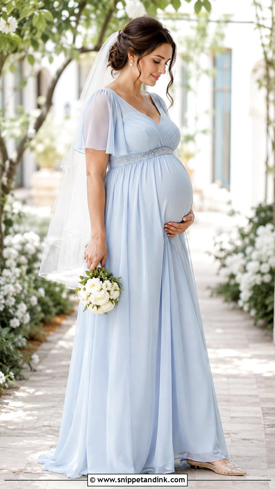 Light Blue Maternity Wedding Dress - Snippet and Ink - 30 Light Blue Wedding Dress Ideas
