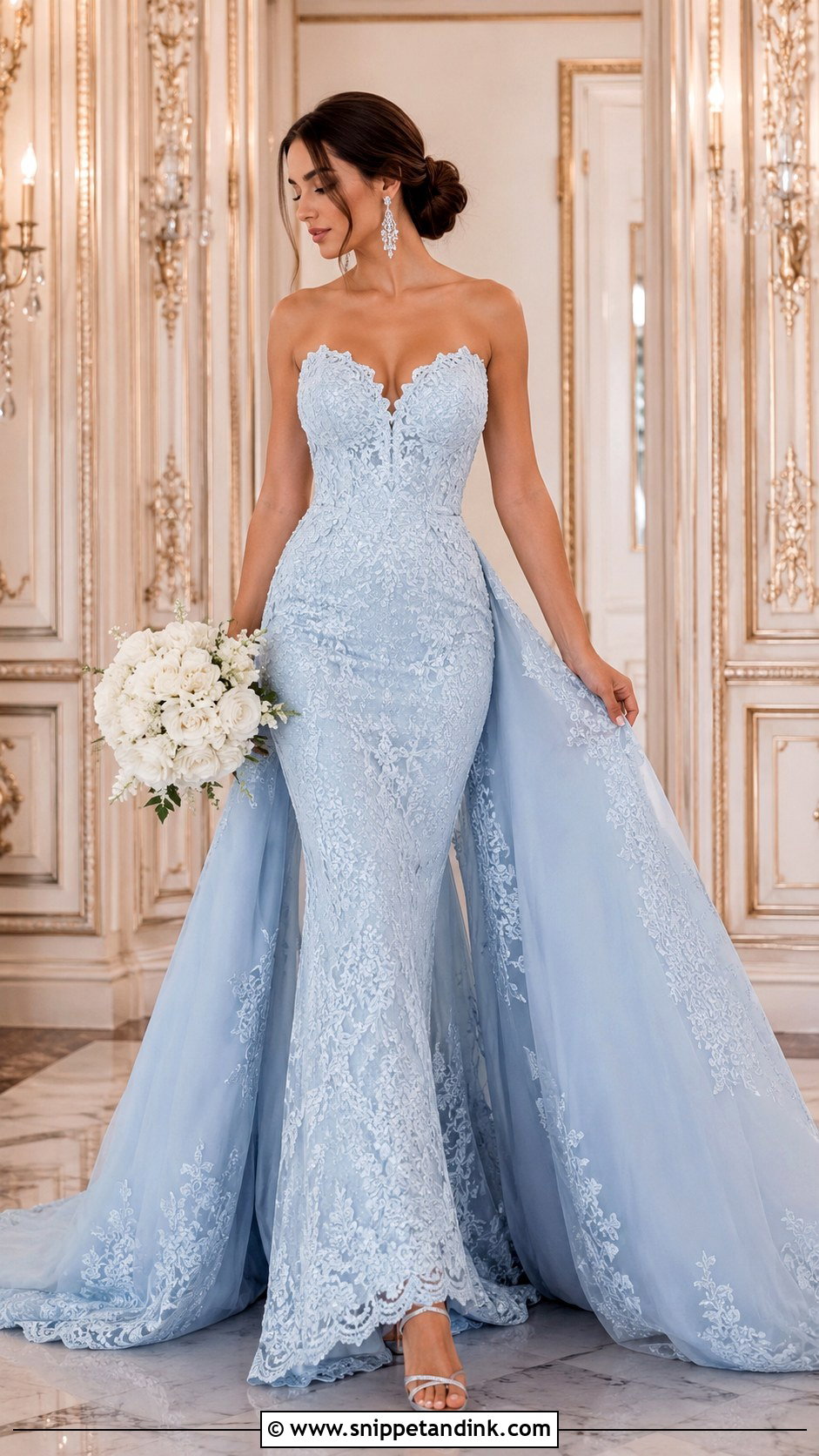 Light Blue Mermaid Wedding Dress - Snippet and Ink - 30 Light Blue Wedding Dress Ideas