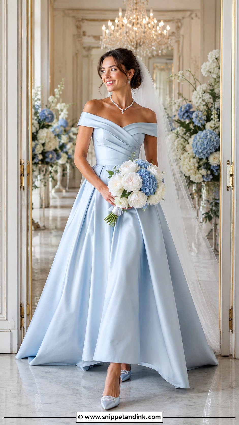 Light Blue Off The Shoulder Wedding Dress - Snippet and Ink - 20 Light Blue Wedding Dress the Bride Ideas