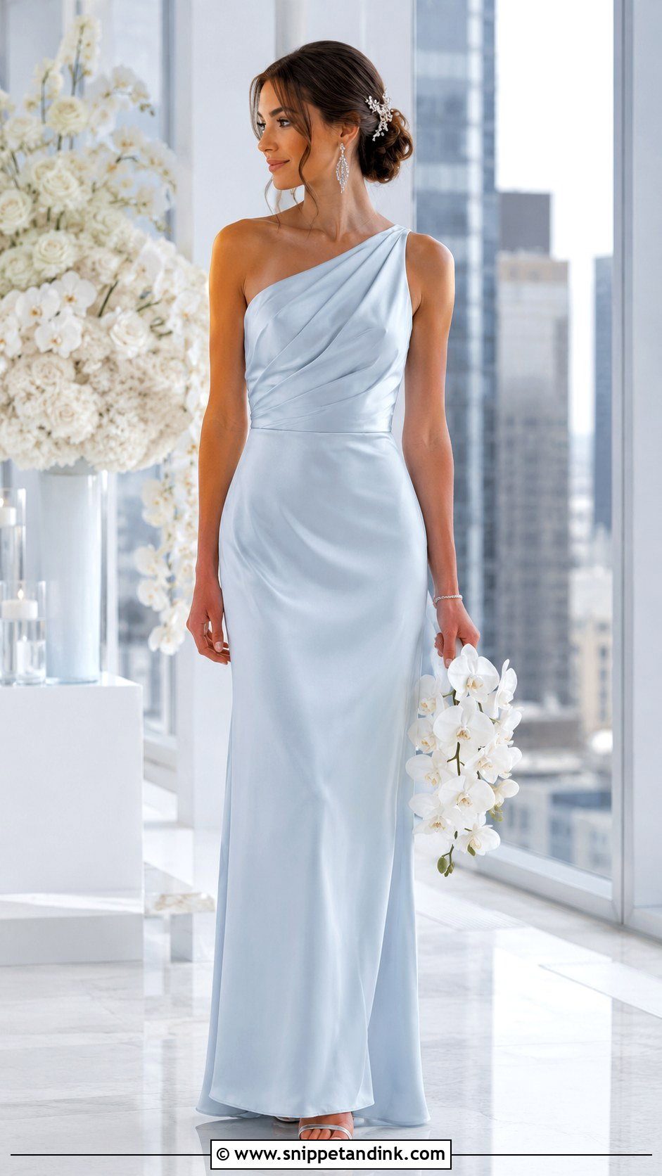 Light Blue One Shoulder Wedding Dress - Snippet and Ink - 20 Light Blue Wedding Dress the Bride Ideas