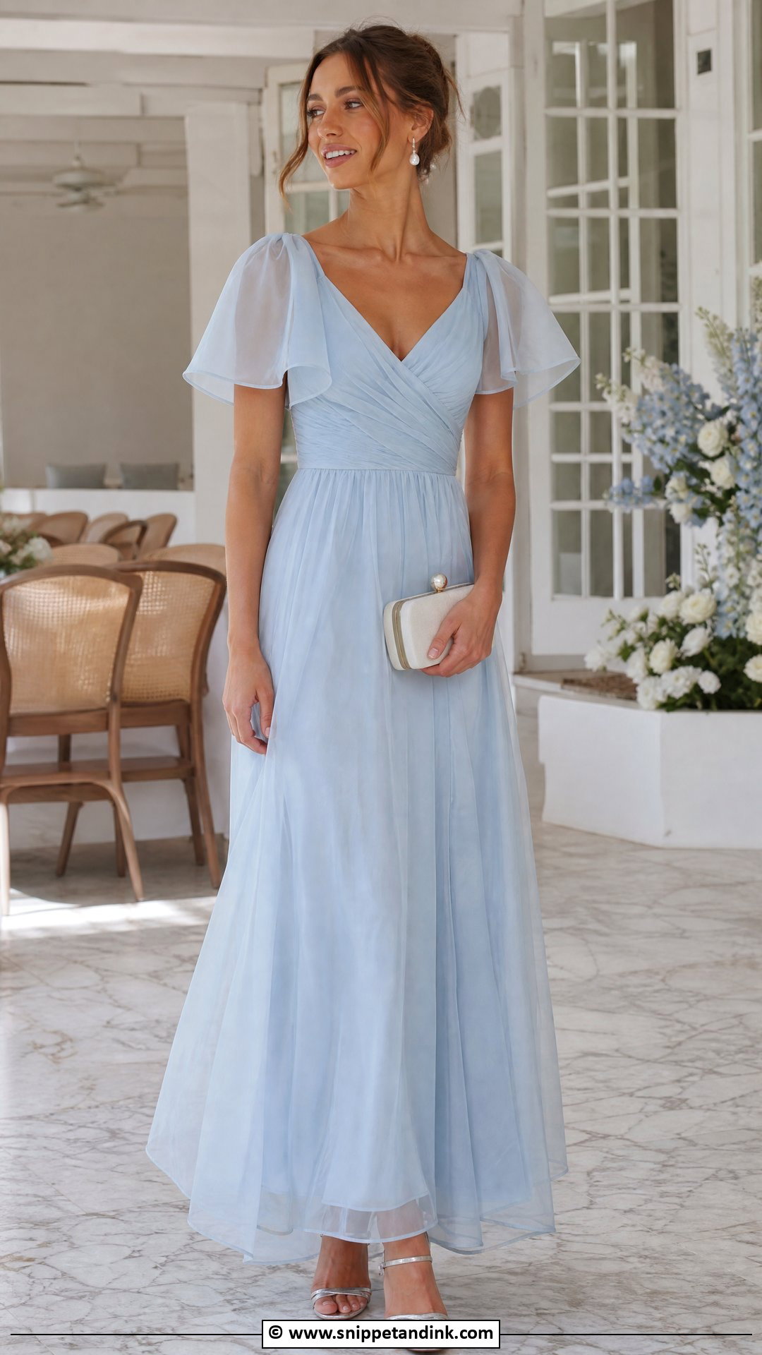 Light Blue Organza Maid Of Honour Dress - Snippet and Ink - 35 Maid of Honour Dresses