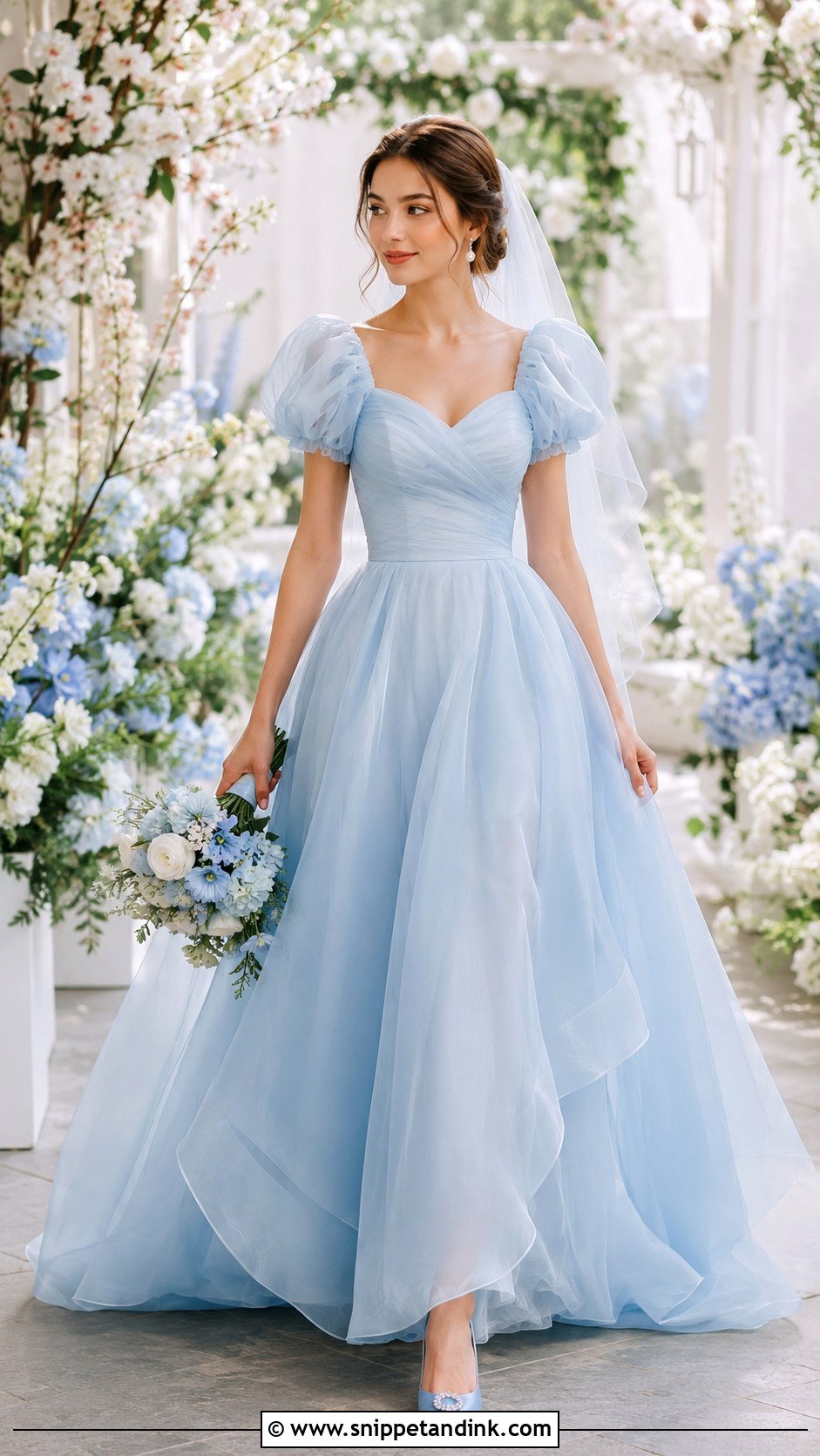 Light Blue Organza Wedding Dress - Snippet and Ink - 30 Light Blue Wedding Dress Ideas