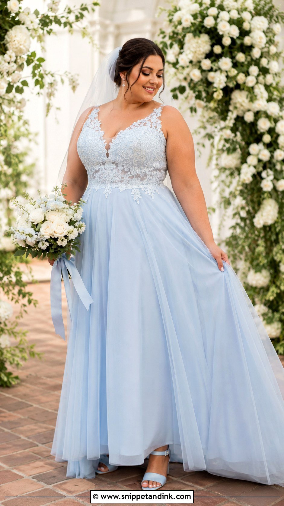 Light Blue Plus Size Wedding Dress - Snippet and Ink - 30 Light Blue Wedding Dress Ideas
