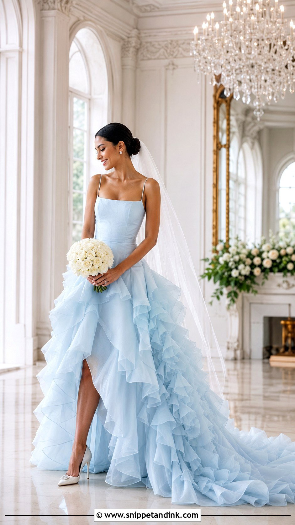 Light Blue Ruffle Wedding Dress - Snippet and Ink - 20 Light Blue Wedding Dress the Bride Ideas