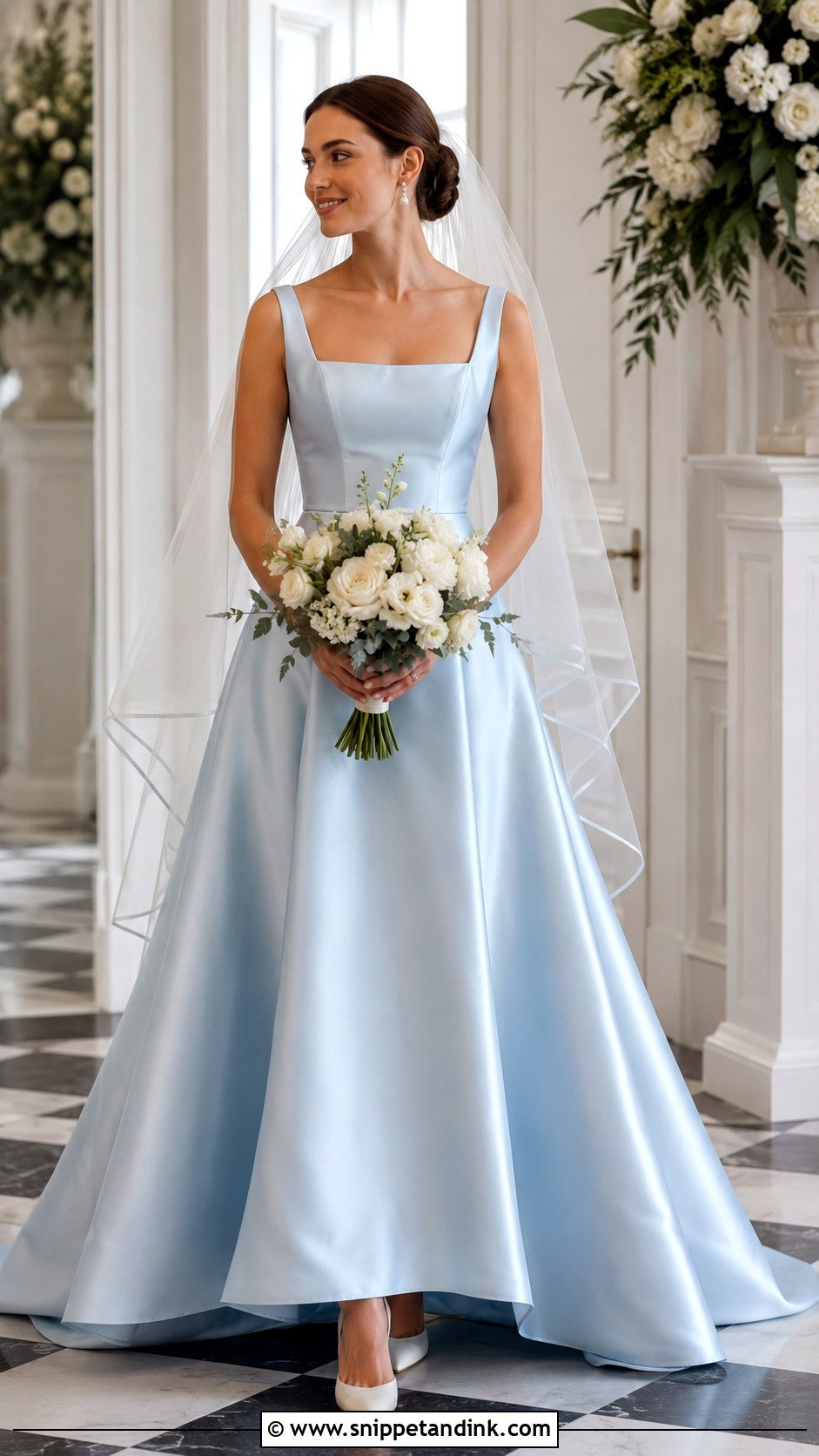 Light Blue Satin A Line Wedding Dress - Snippet and Ink - 20 Light Blue Wedding Dress the Bride Ideas