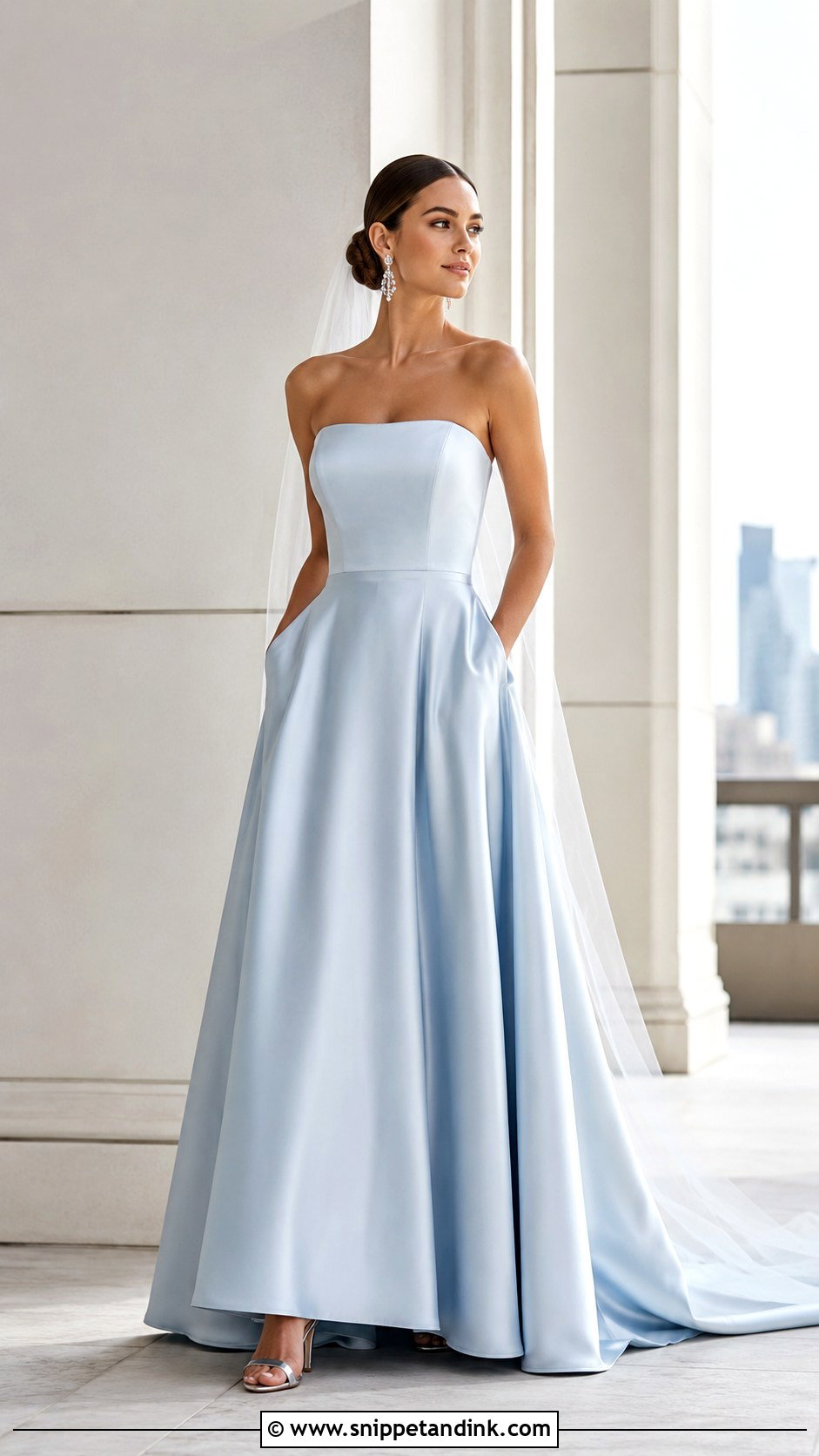 Light Blue Satin Wedding Dress - Snippet and Ink - 30 Light Blue Wedding Dress Ideas