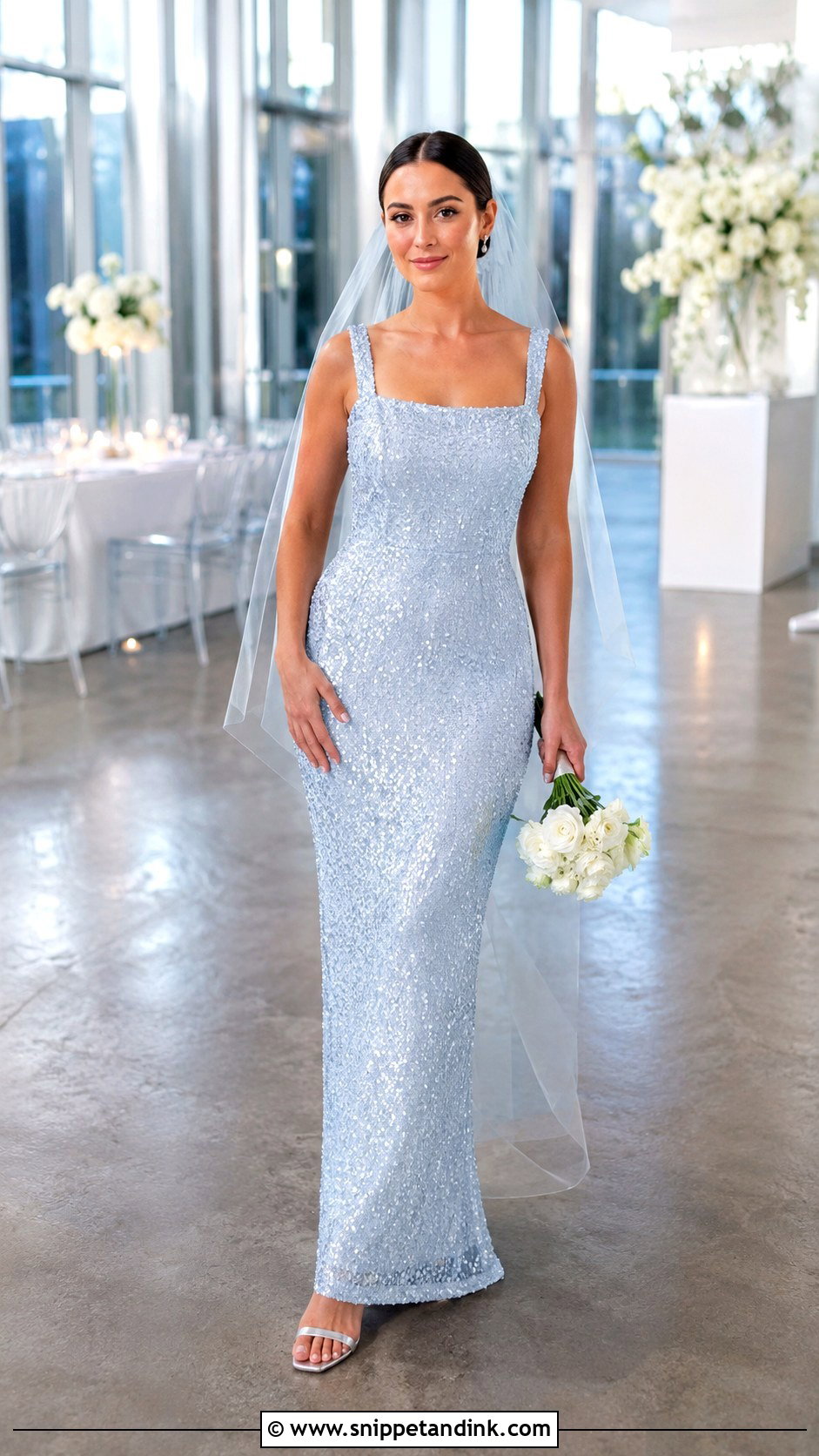 Light Blue Sequin Wedding Dress - Snippet and Ink - 30 Light Blue Wedding Dress Ideas