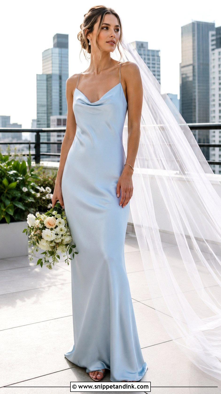 Light Blue Slip Wedding Dress - Snippet and Ink - 30 Light Blue Wedding Dress Ideas