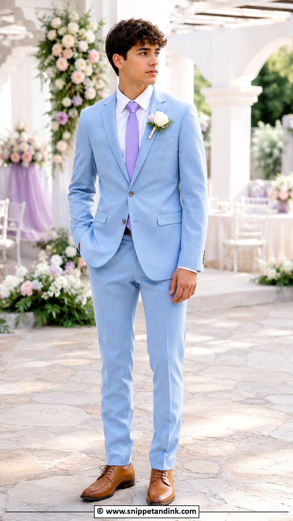 Light Blue Suit Chambelanes Outfit - Snippet and Ink - 25 Chambelanes Outfits