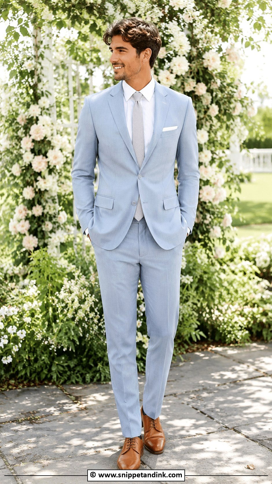 Light Blue Suit With White Shirt - Snippet and Ink - 30 Blue Suit Wedding Ideas