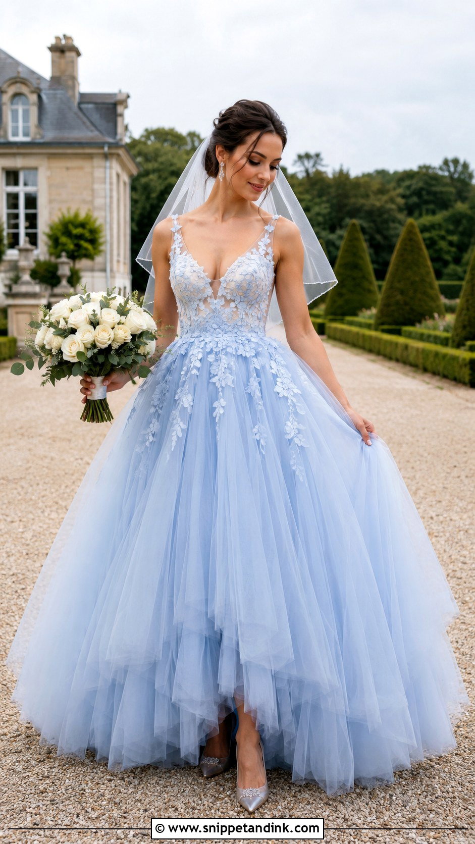 Light Blue Tulle Ball Gown Wedding Dress - Snippet and Ink - 20 Light Blue Wedding Dress the Bride Ideas