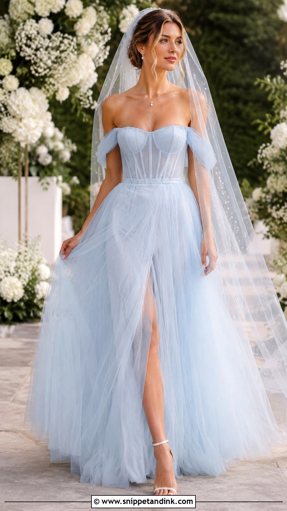 Light Blue Tulle Wedding Dress - Snippet and Ink - 30 Light Blue Wedding Dress Ideas