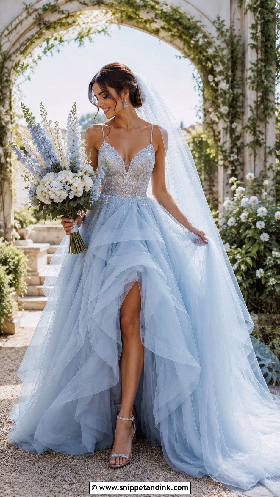 Light Blue Tulle Wedding Dress - Snippet and Ink - 20 Fairytail Wedding Dresses