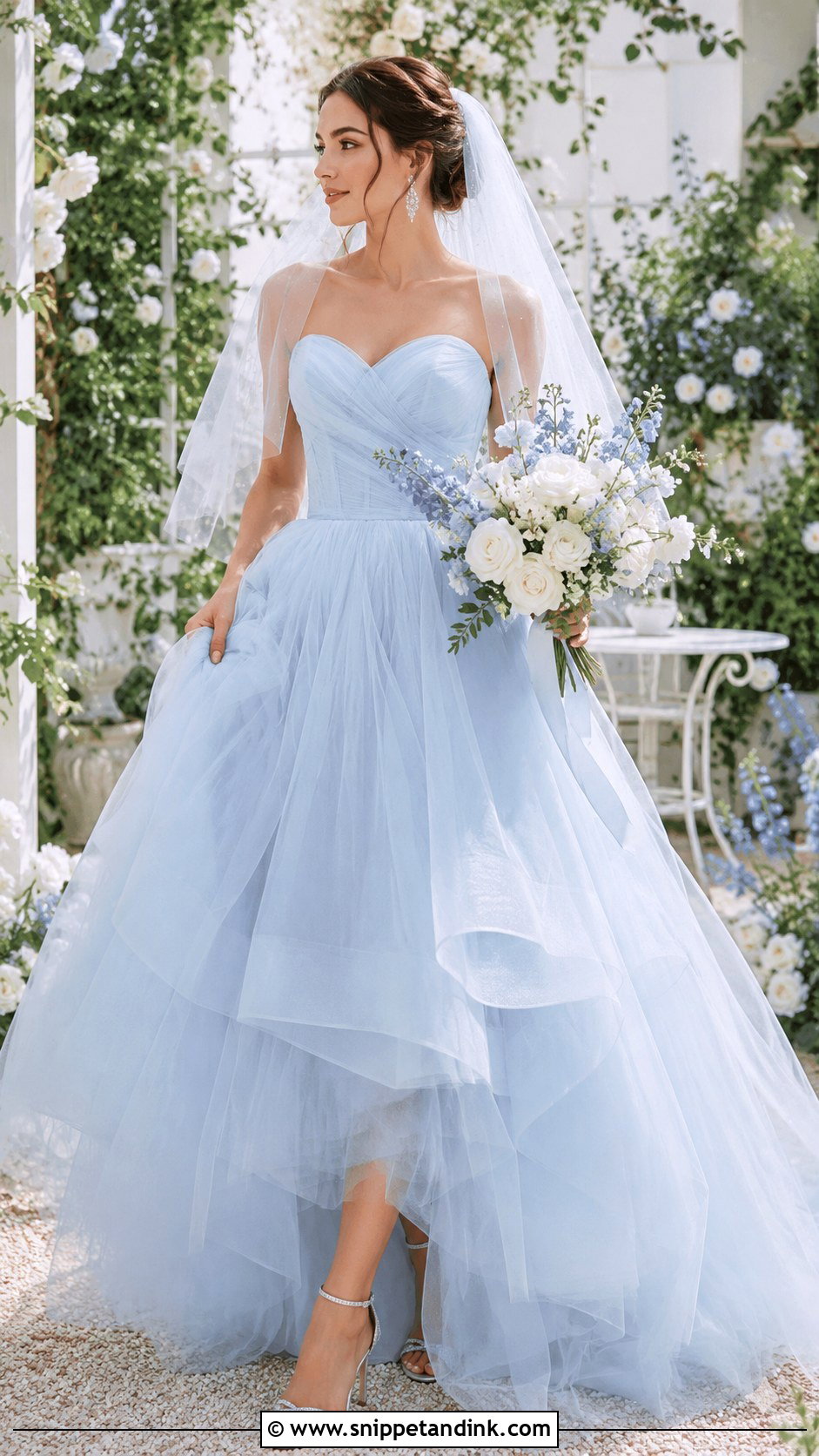 Light Blue Tulle Wedding Dress Outfit - Snippet and Ink - 20 Blue Wedding Dress Outfit Ideas