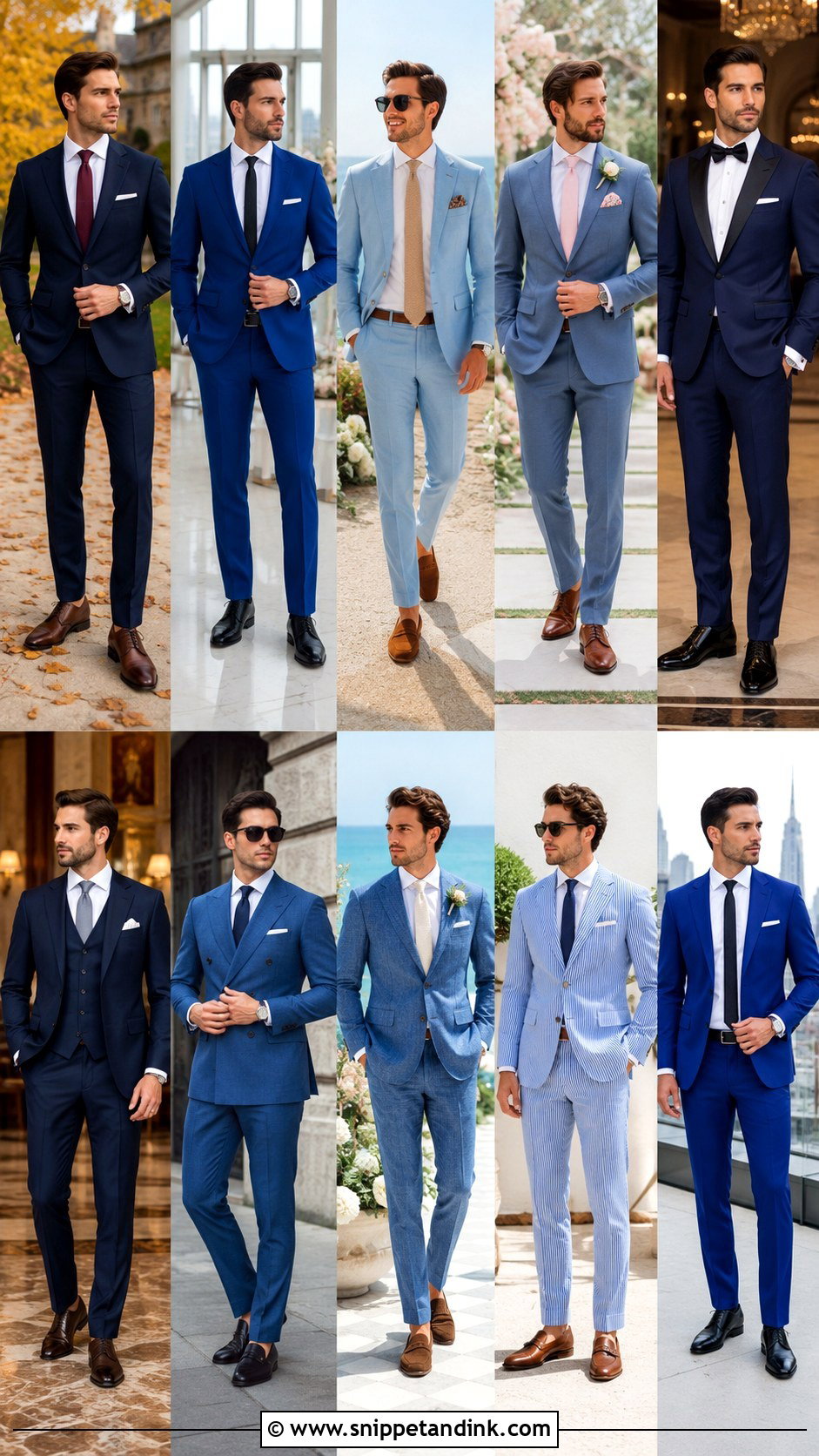 Light Blue Wedding Suit With Brown Loafers - Snippet and Ink - 20 Blue Suits Wedding
