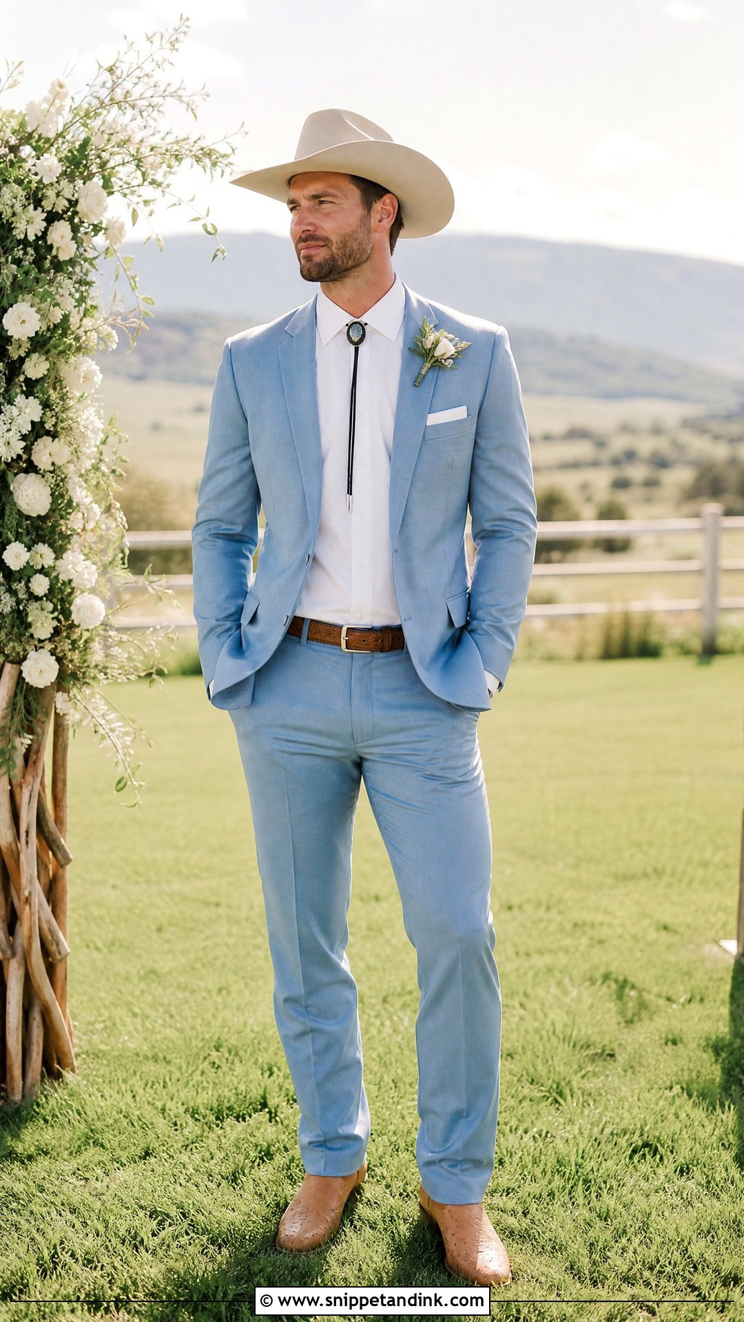 Light Blue Western Wedding Suit - Snippet and Ink - 20 Western Wedding Suit Ideas