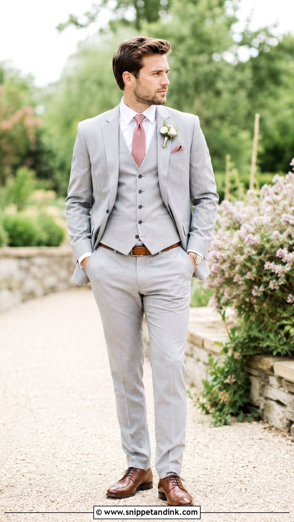 Light Gray 3 Piece Wedding Suit - Snippet and Ink - 20 3 Piece Suit Wedding Ideas
