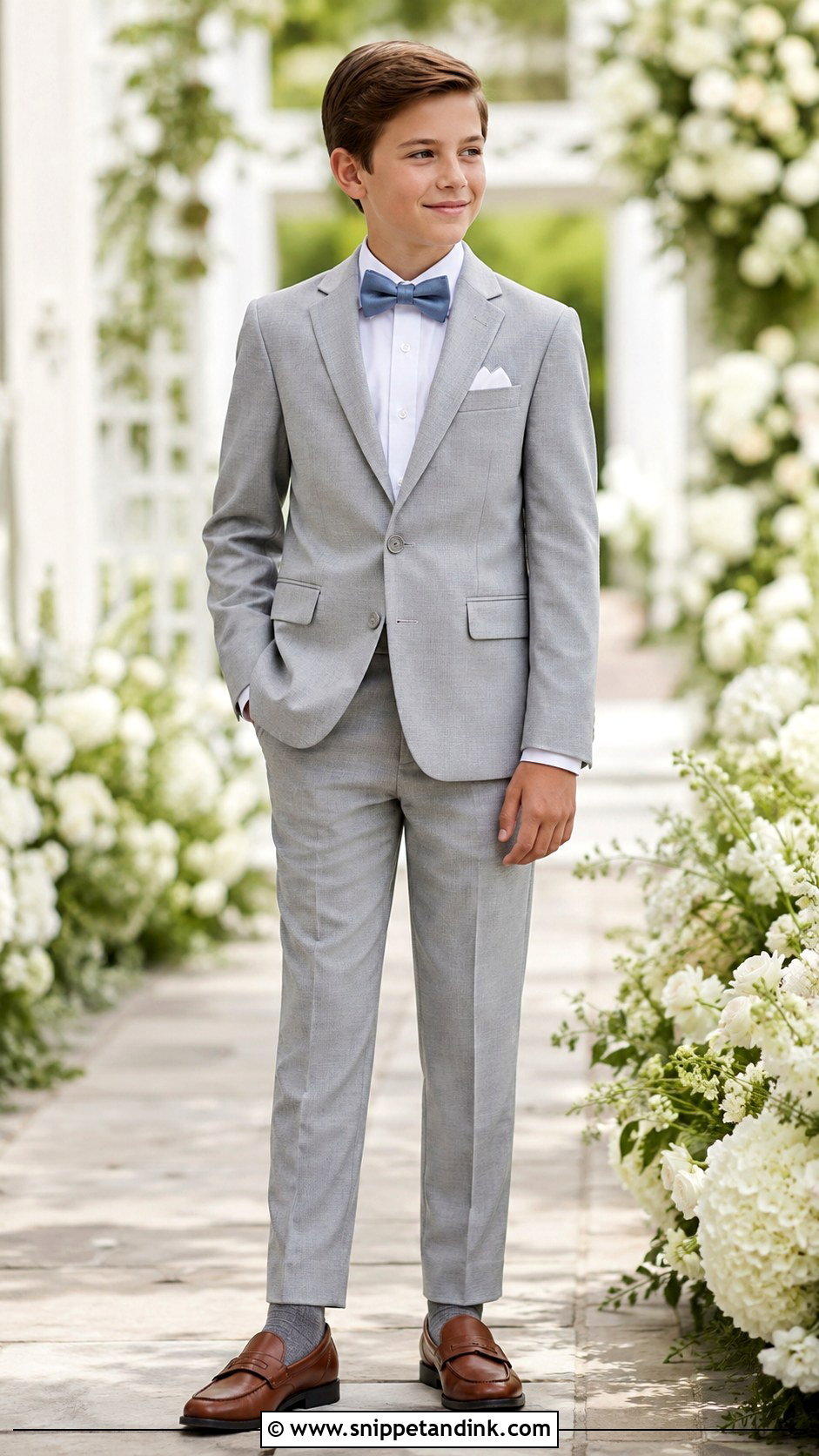 Light Gray Boys Wedding Tuxedo - Snippet and Ink - 20 Kids Tuxedo Boys Wedding Ideas