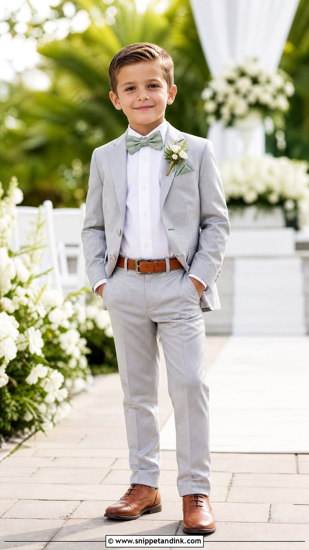 Light Gray Suit Boys Wedding Outfit - Snippet and Ink - 20 Wedding Dress for Kids Boys Ideas
