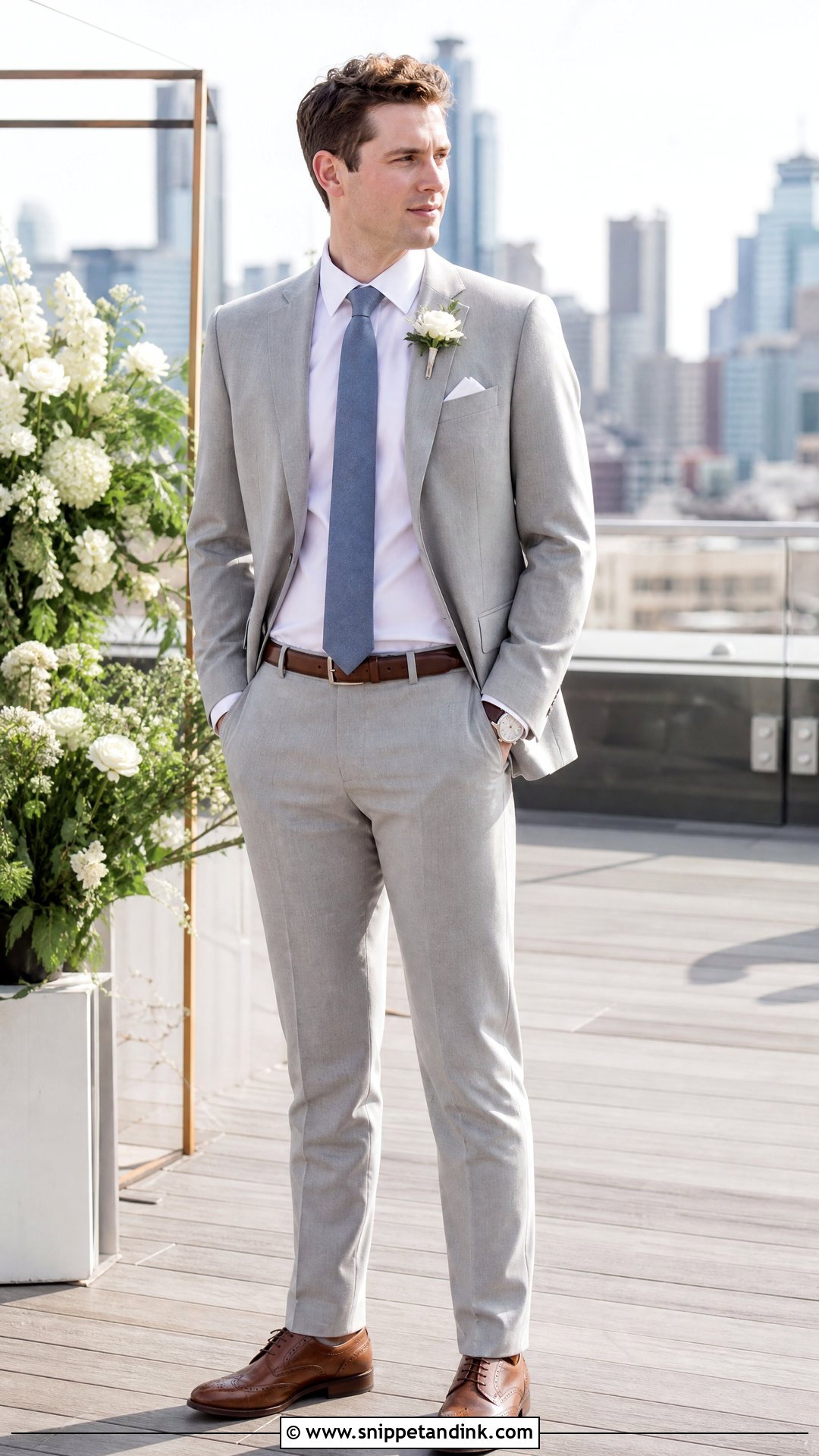 Light Gray Wedding Suit - Snippet and Ink - 20 Wedding Husband Suit Ideas