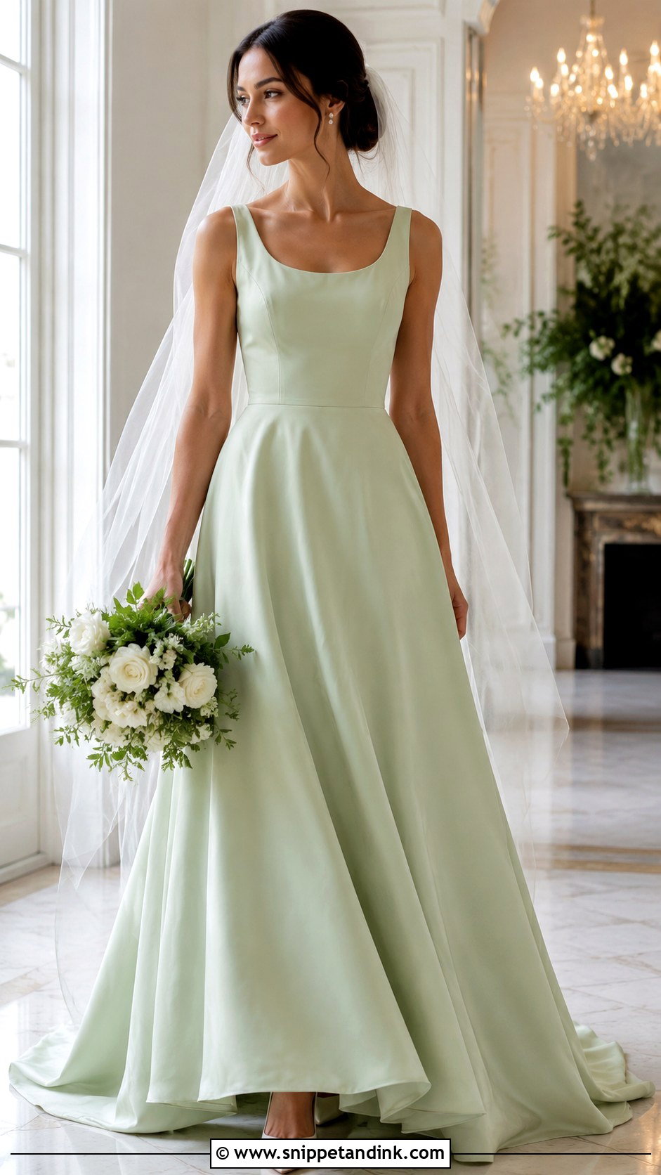 Light Green A Line Wedding Dress - Snippet and Ink - 25 Light Green Wedding Dress Ideas