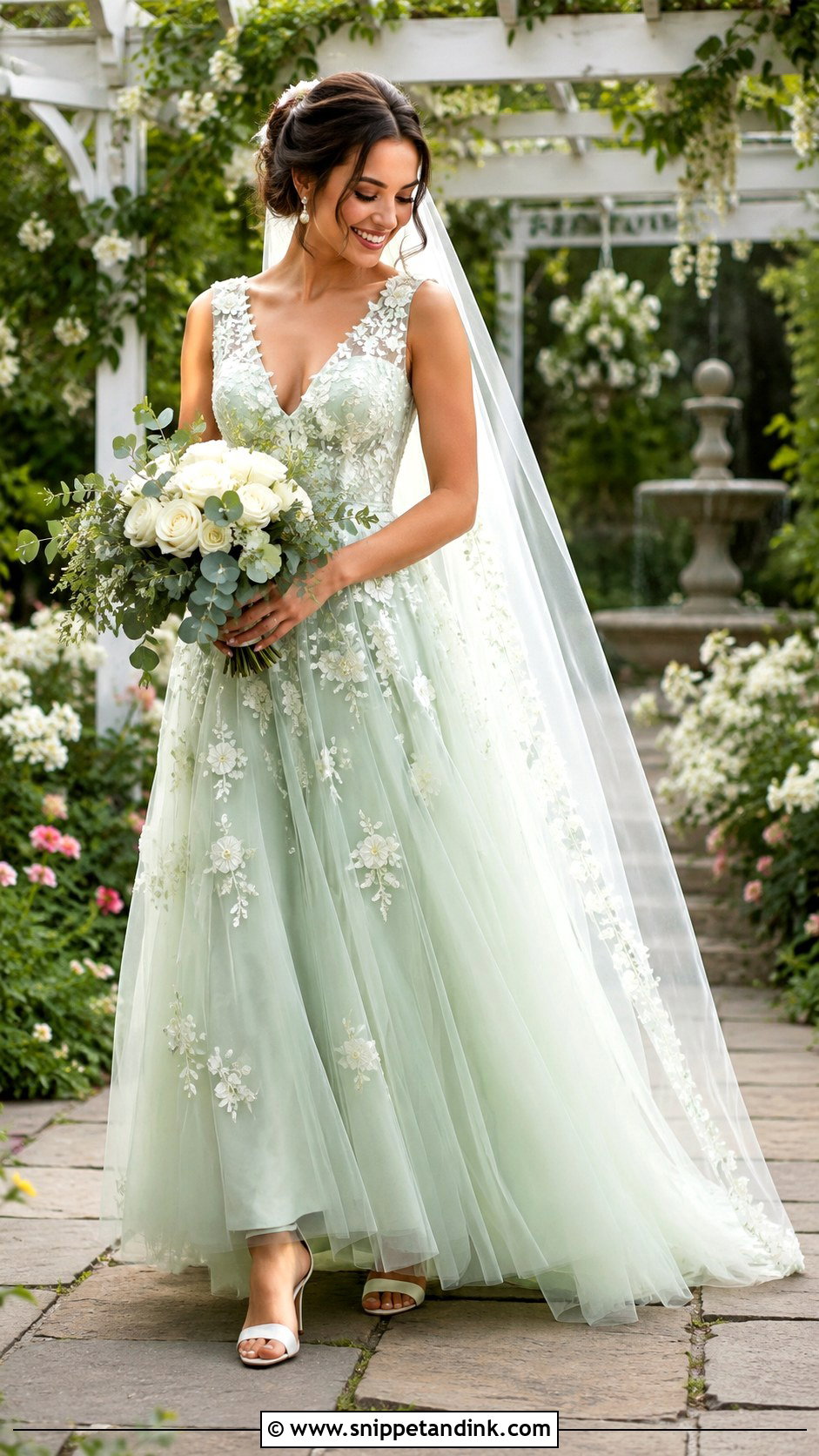 Light Green Garden Wedding Dress - Snippet and Ink - 25 Light Green Wedding Dress Ideas